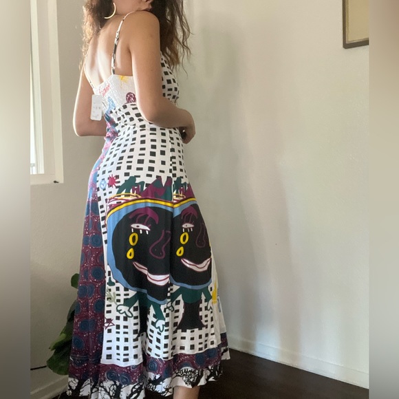 NWT Printed Midi Dress Sz S/M - Picture 6 of 7